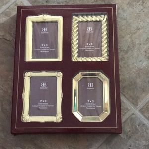 4 pack of 2 x 3 Solid Brass Picture Frames
